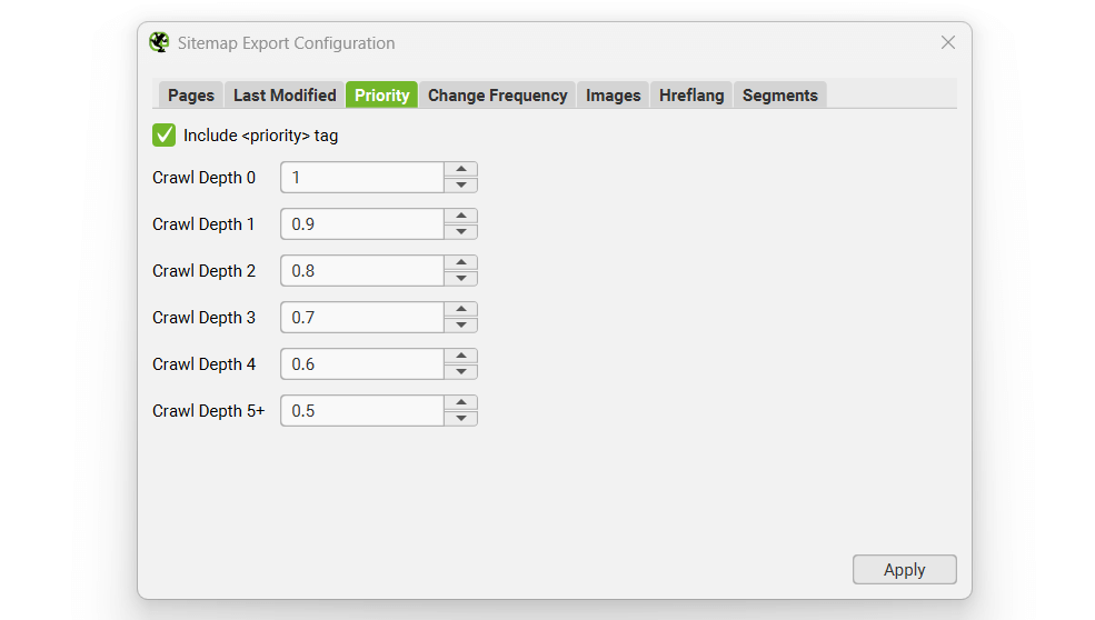 priority attribute in xml sitemap