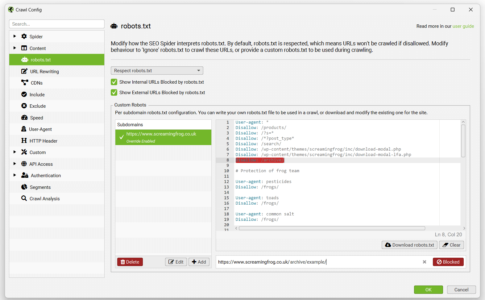Custom Robots.txt Config