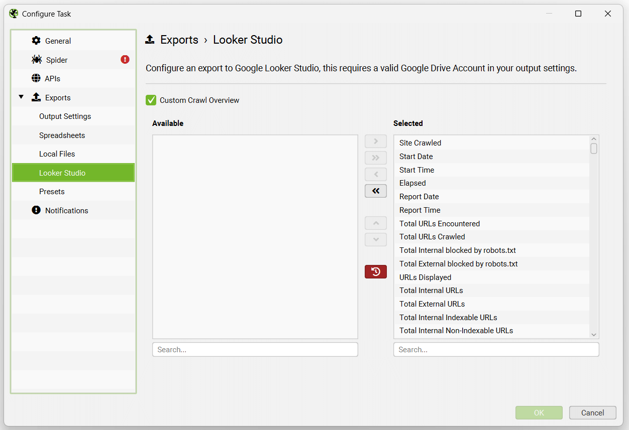 Looker Studio Export